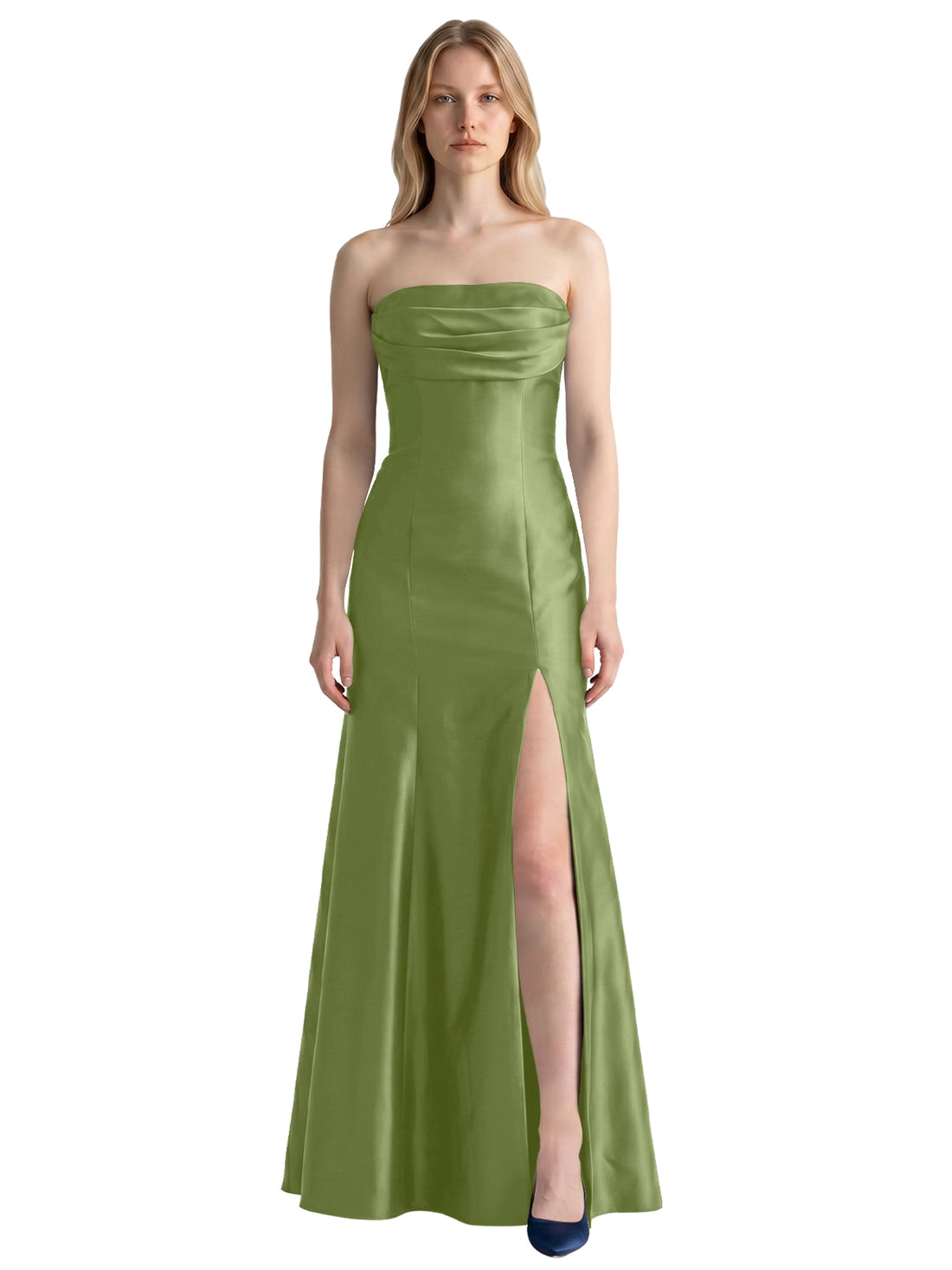 Strapless Ruched Bodice Prom Dress 
