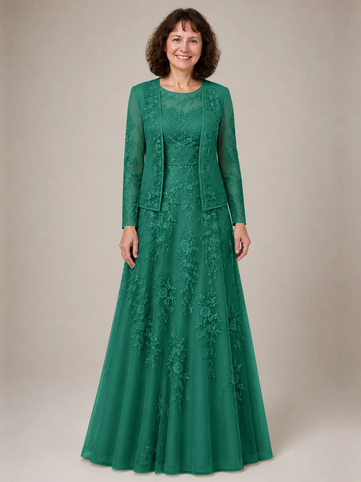 A-line Mother of the Bride Dress with Lace 