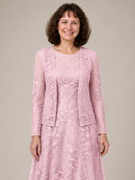 A-line Mother of the Bride Dress with Lace 