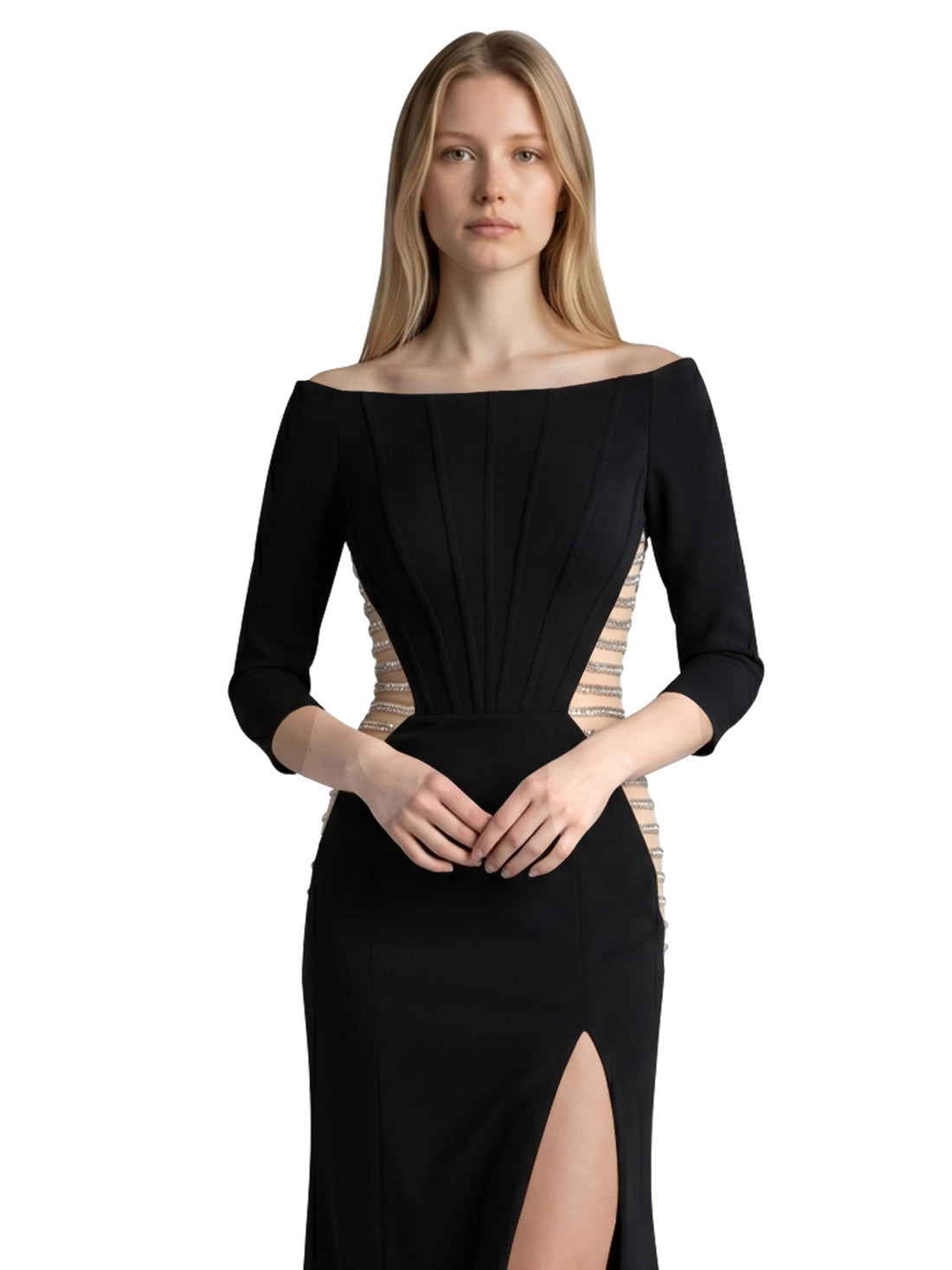 Side Cutout Slit Prom Dress 