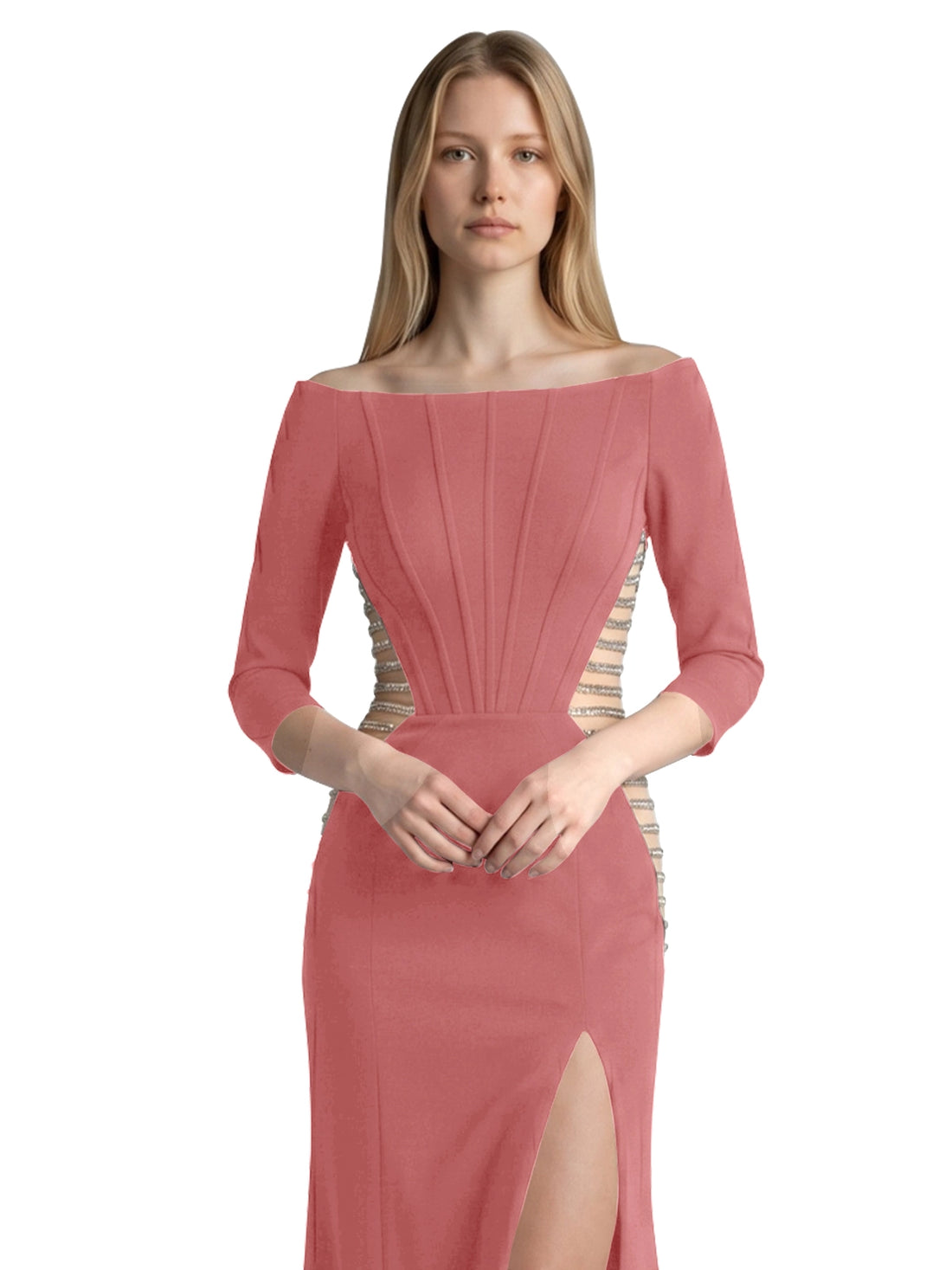 Side Cutout Slit Prom Dress 