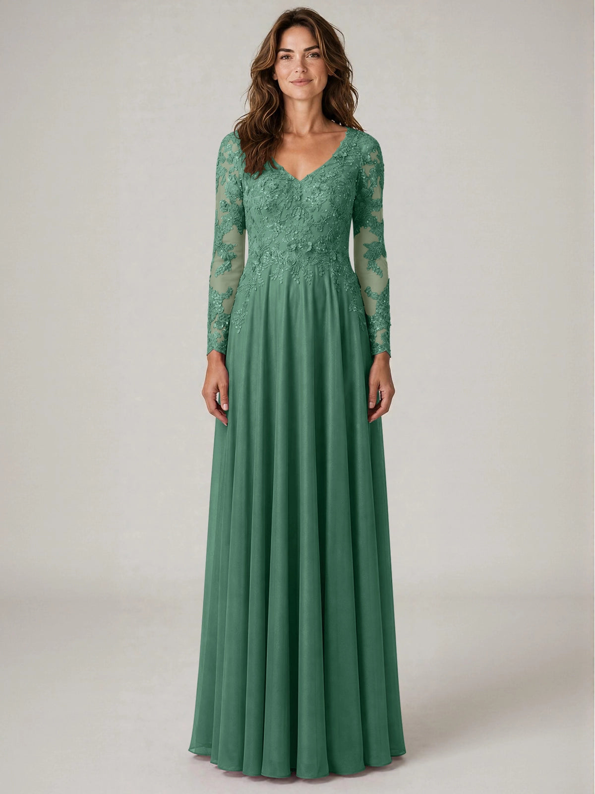 A-line Mother of the Bride Dress with Appliques
