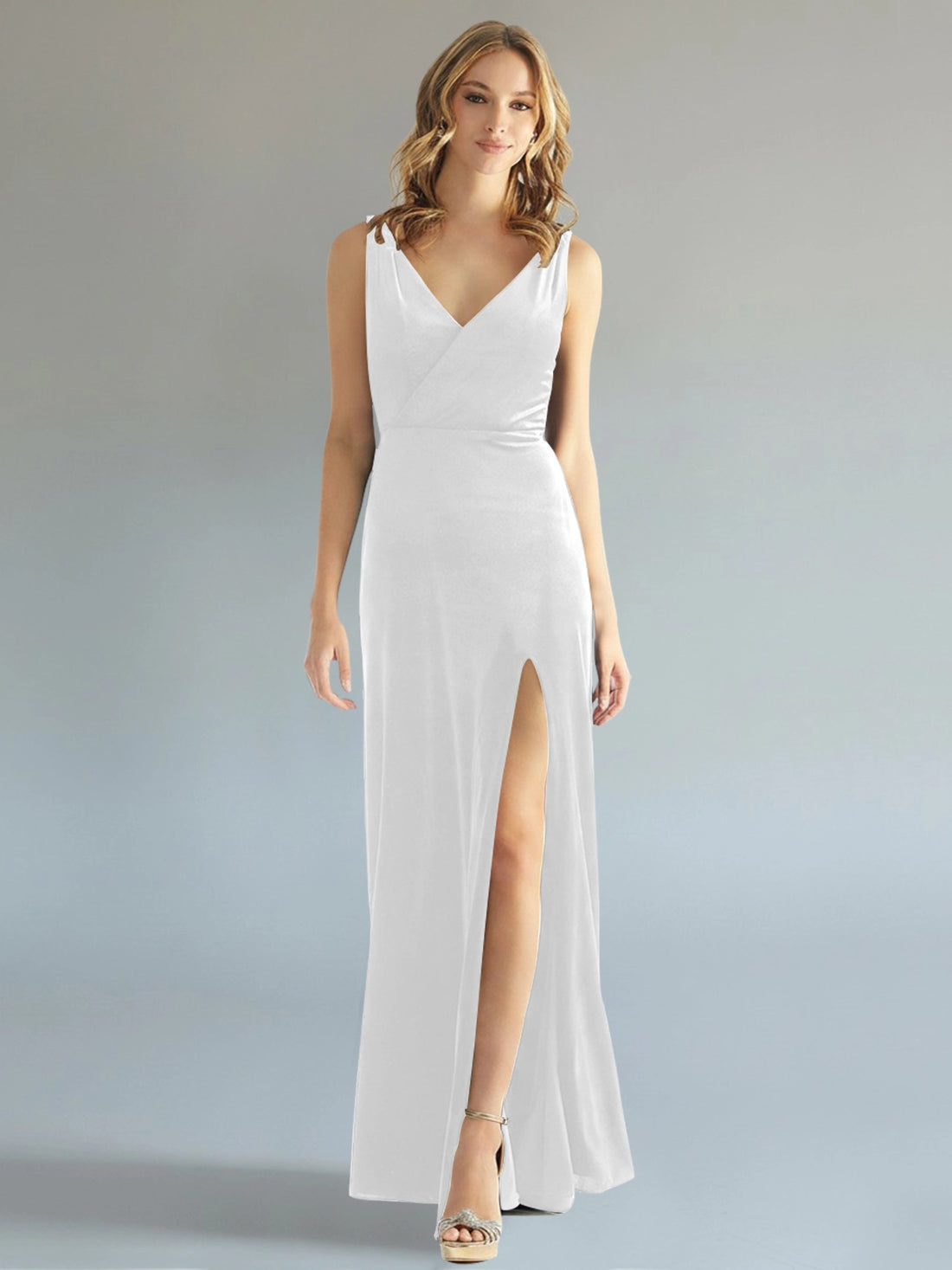 Velvet Bridesmaid Dress with Slit 