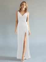 Velvet Bridesmaid Dress with Slit 