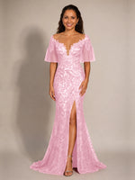 Mermaid Mother of the Bride Dress with V-neck 