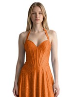 Halter Beaded Prom Dress 
