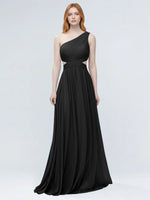 One-Shoulder Side Cut-Out Bridesmaid Dress 