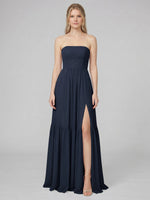 Strapless Bridesmaid Dress with Slit 