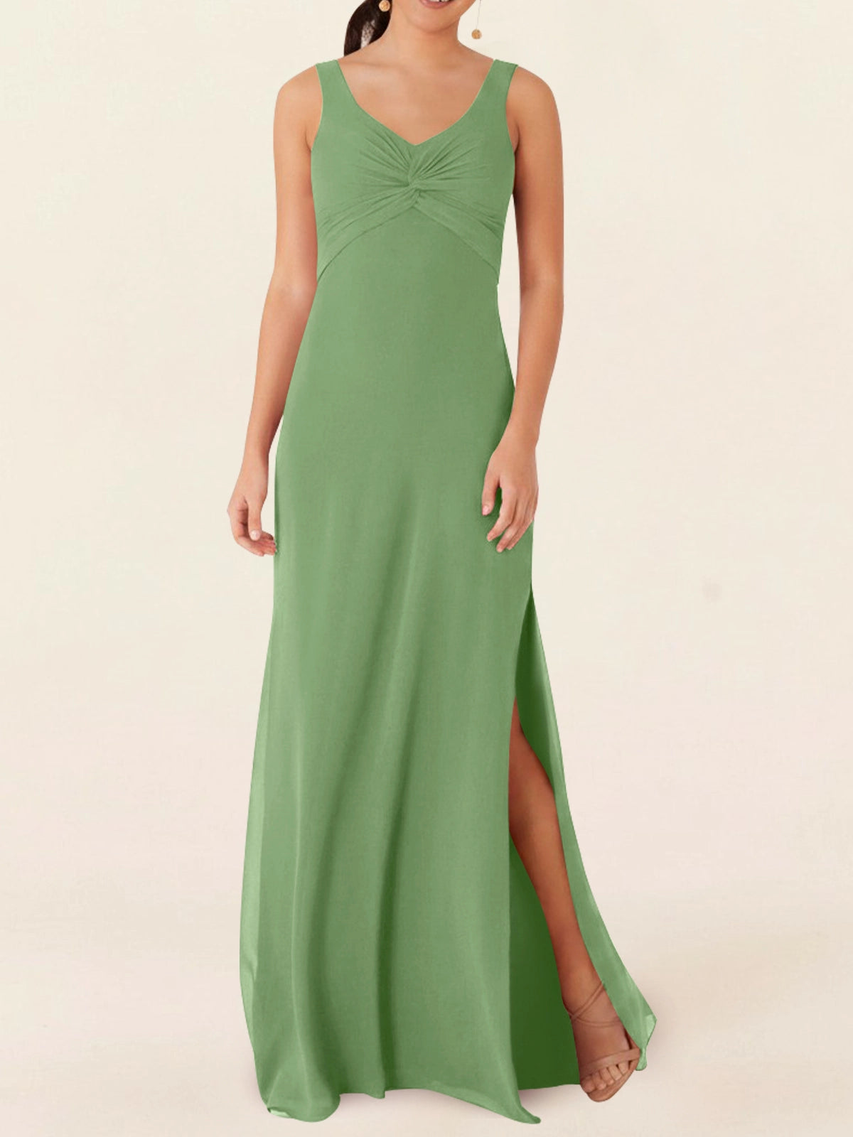 Chiffon Bridesmaid Dress with Slit 