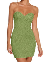 Sparkling Sheath Beading Mini Dress 