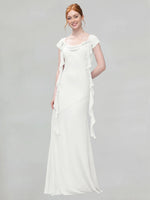 Flowy Ruffle Sheath Bridesmaid Dress 