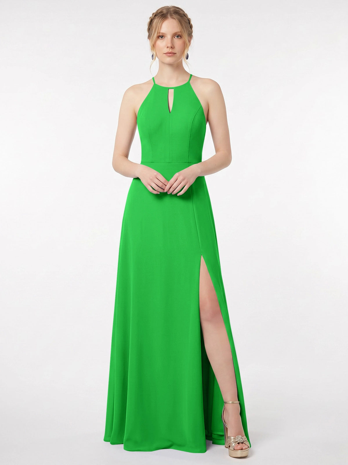 Chiffon Bridesmaid Dress with Halter 