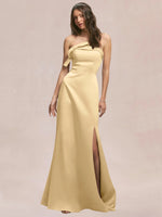 Satin Bow Accent Bridesmaid Dress 