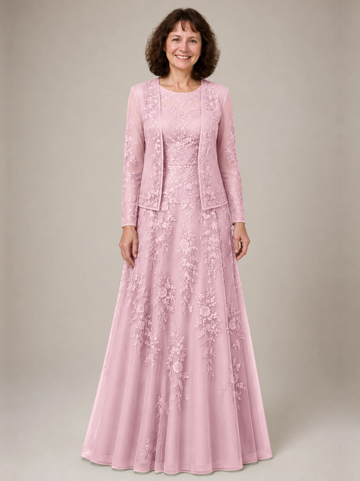 A-line Mother of the Bride Dress with Lace 