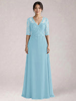 Lace Mother of the Bride Dress with Half Sleeves