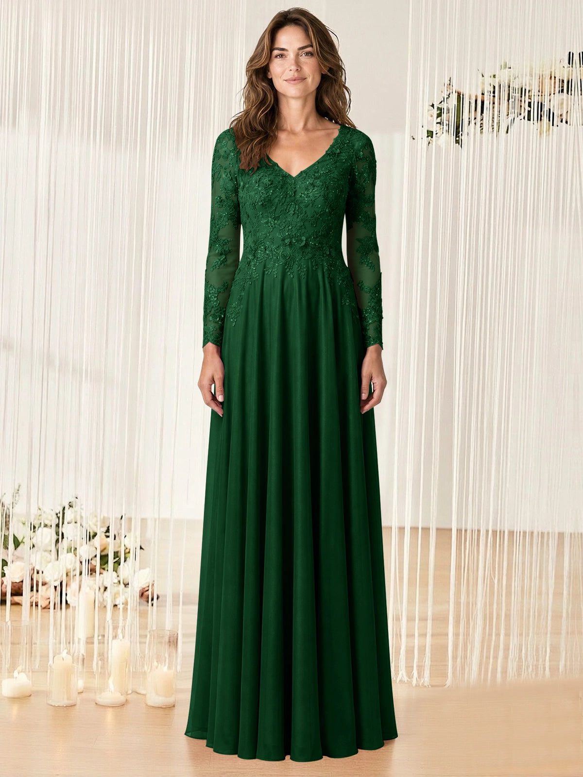 A-line Mother of the Bride Dress with Appliques
