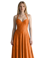 Halter Beaded Prom Dress 