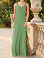 Chiffon Bridesmaid Dress with Slit 