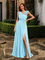 Chiffon Prom Dress with Appliques