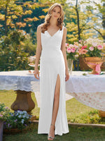 Velvet Bridesmaid Dress with Slit 