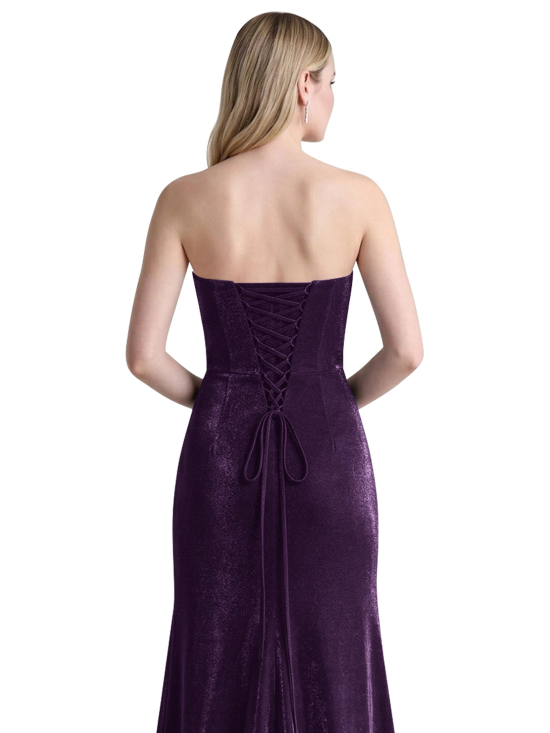 Velvet Prom Dress with Beaded Applique 