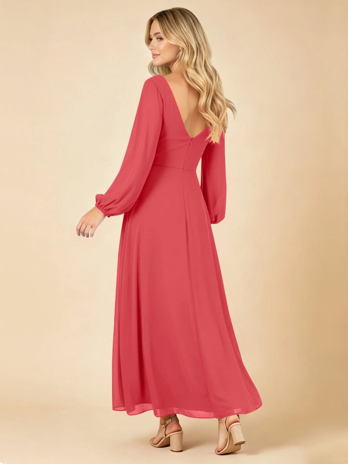 A-line Bridesmaid Dress with Long Sleeves 