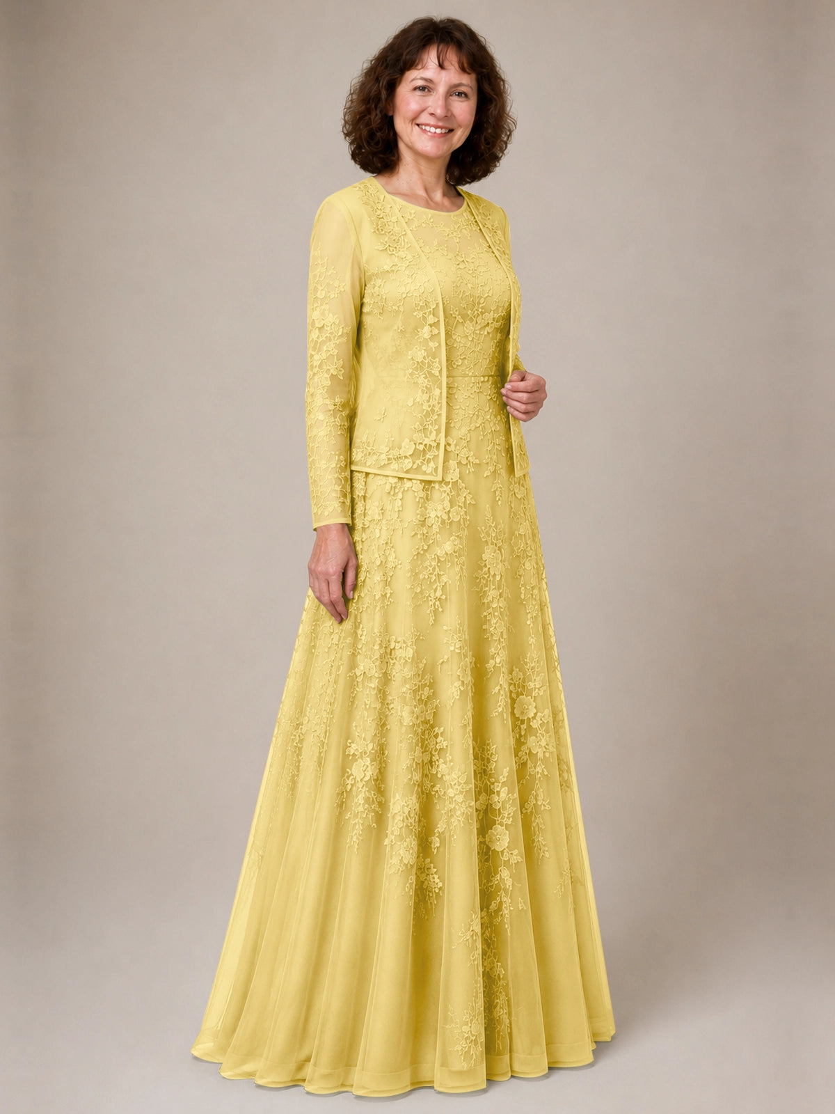 A-line Mother of the Bride Dress with Lace 
