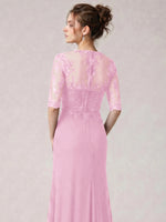 Lace Mother of the Bride Dress with Half Sleeves