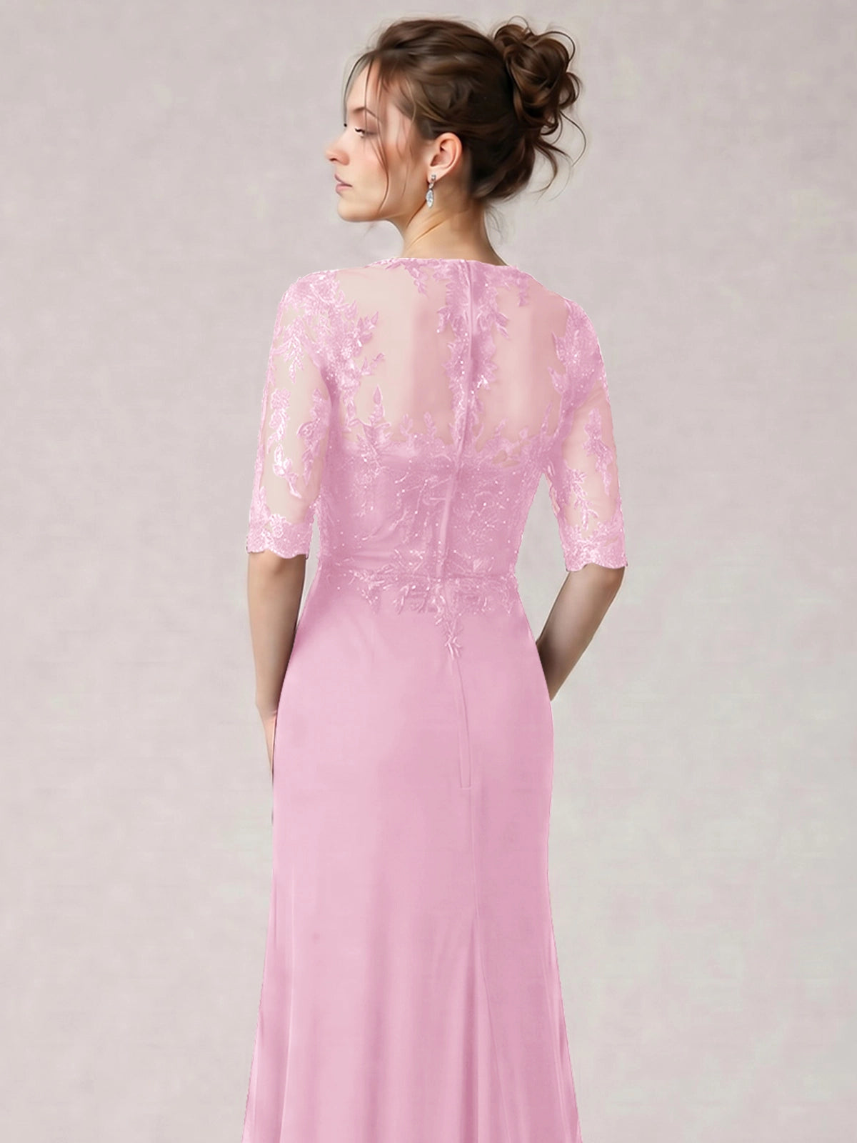 Lace Mother of the Bride Dress with Half Sleeves