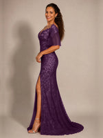 Mermaid Mother of the Bride Dress with V-neck 