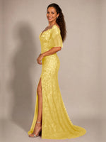 Mermaid Mother of the Bride Dress with V-neck 