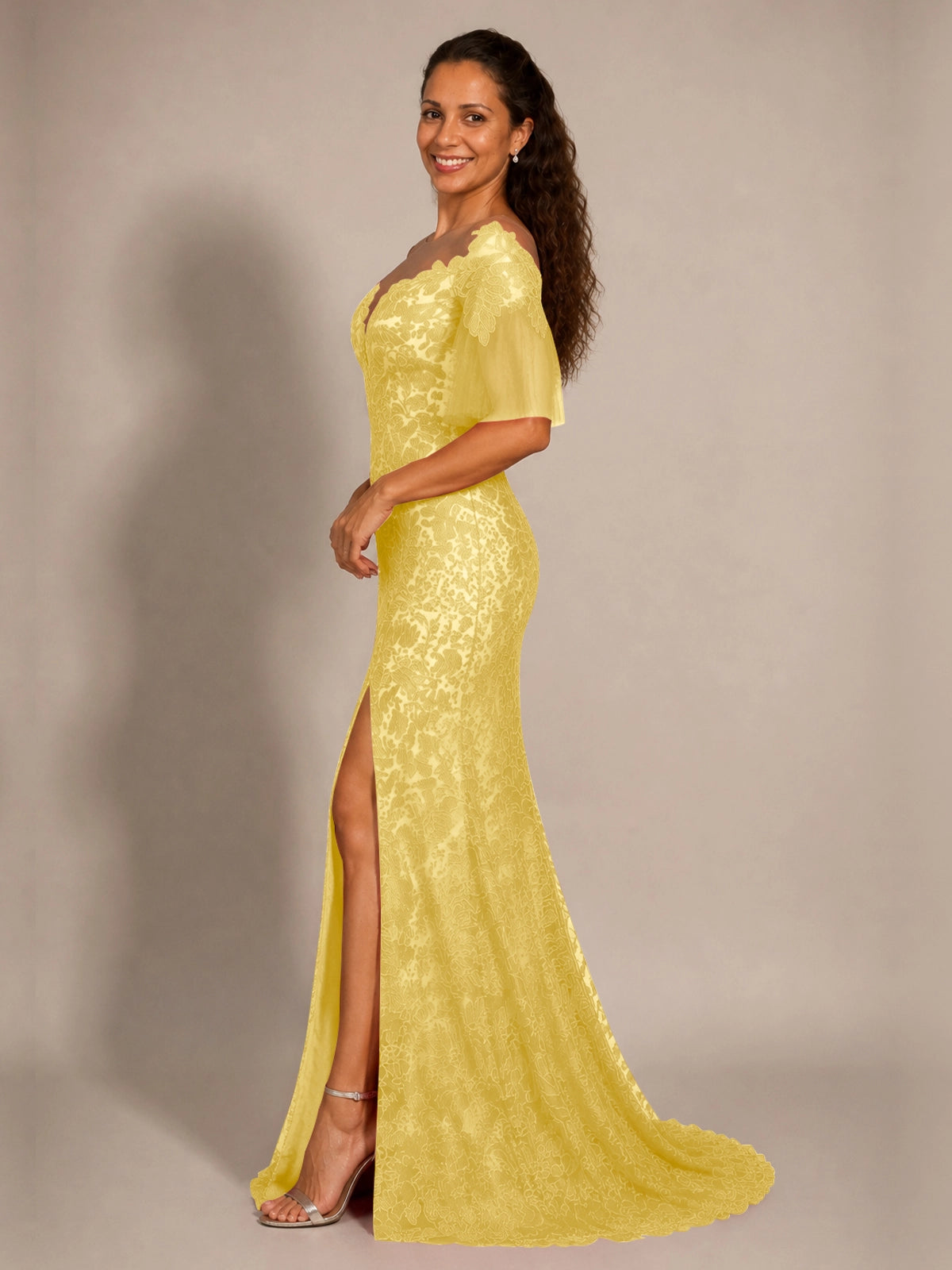 Mermaid Mother of the Bride Dress with V-neck 