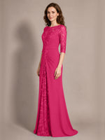 Lace Mother of the Bride Dress with Applique 