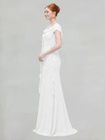 Flowy Ruffle Sheath Bridesmaid Dress 