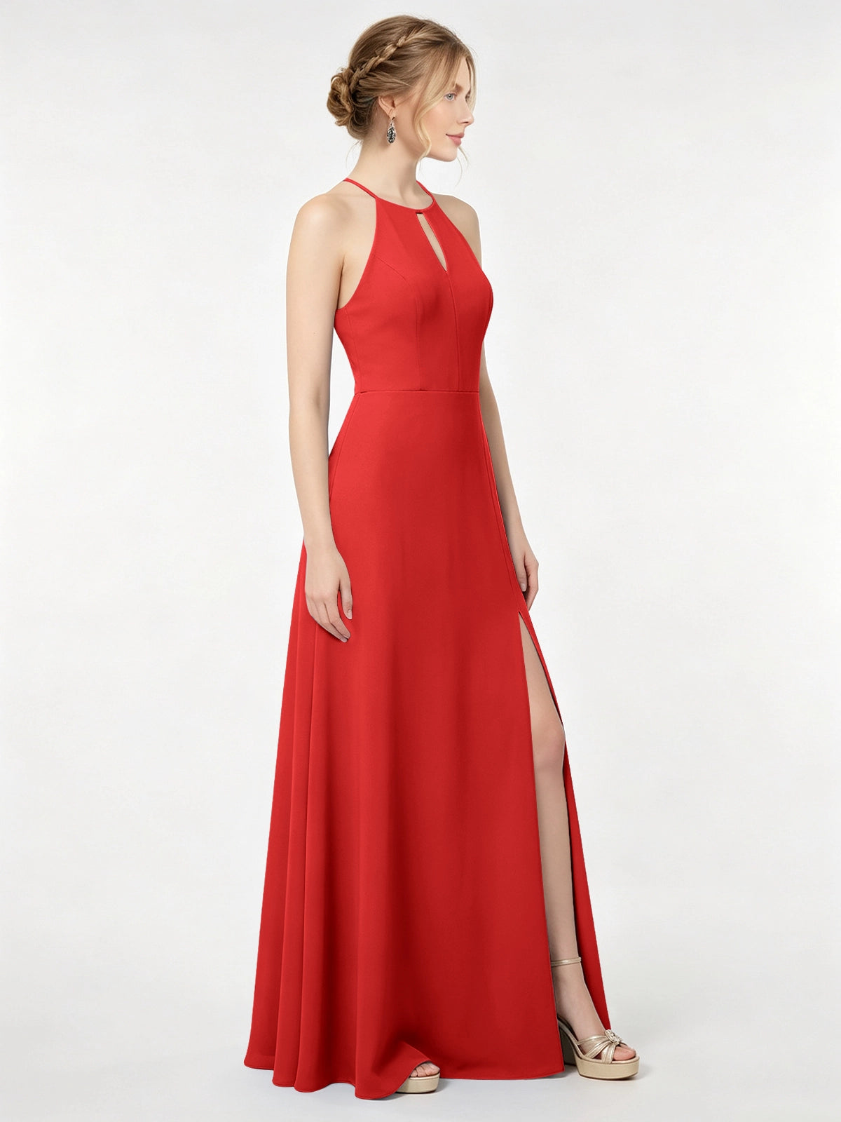 Chiffon Bridesmaid Dress with Halter 