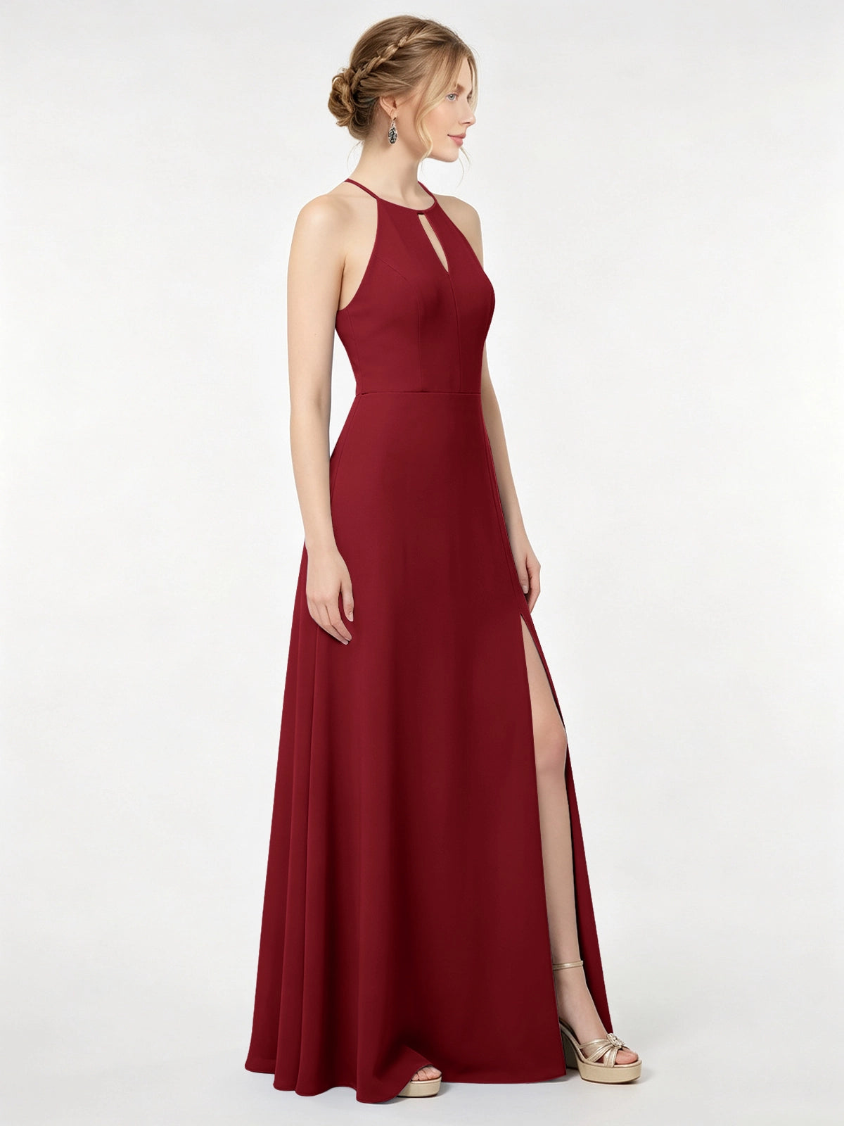 Chiffon Bridesmaid Dress with Halter 