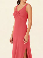 Chiffon Bridesmaid Dress with Slit 