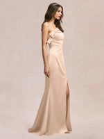 Satin Bow Accent Bridesmaid Dress 