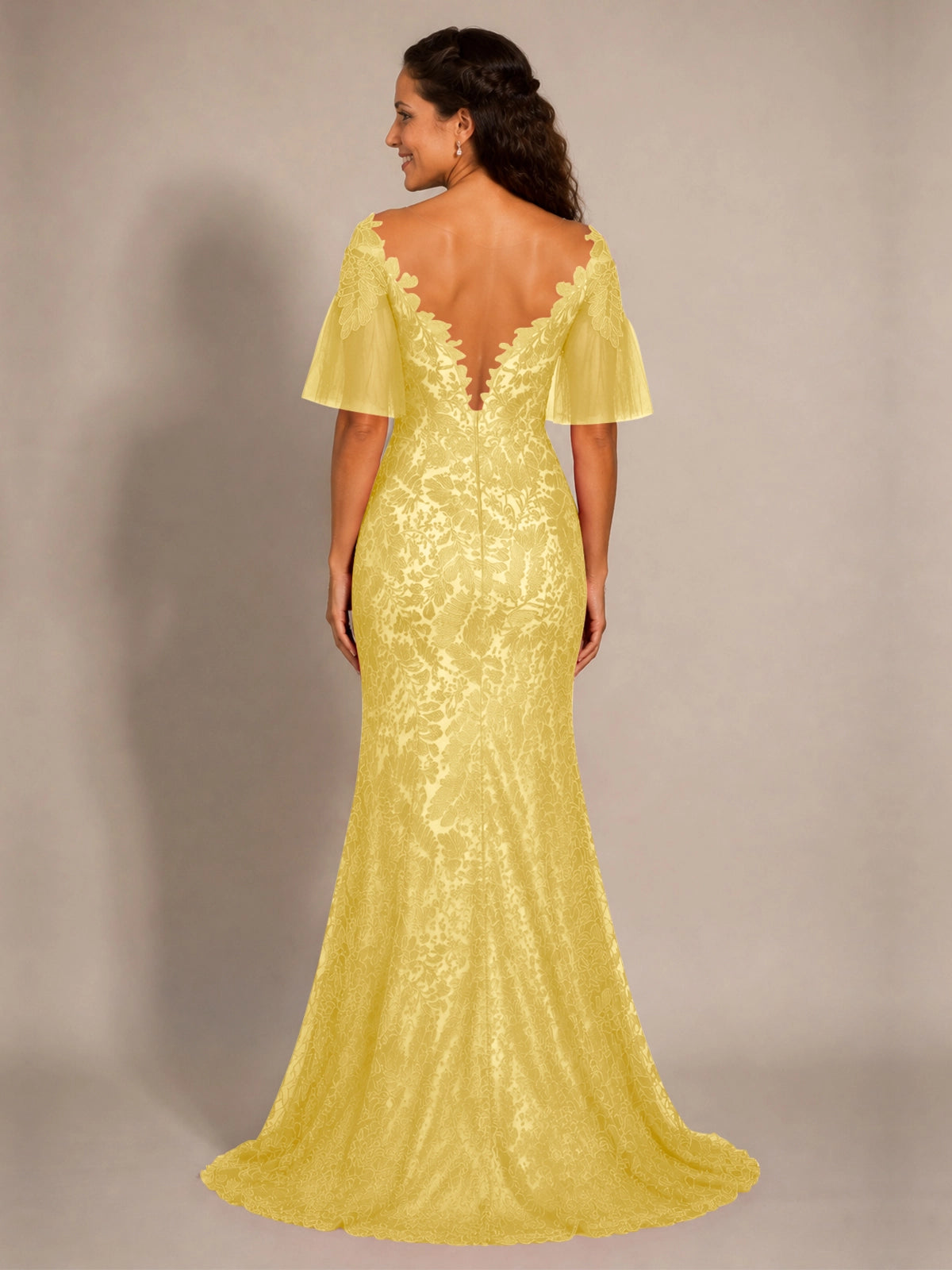 Mermaid Mother of the Bride Dress with V-neck 