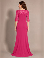 Lace Mother of the Bride Dress with Applique 