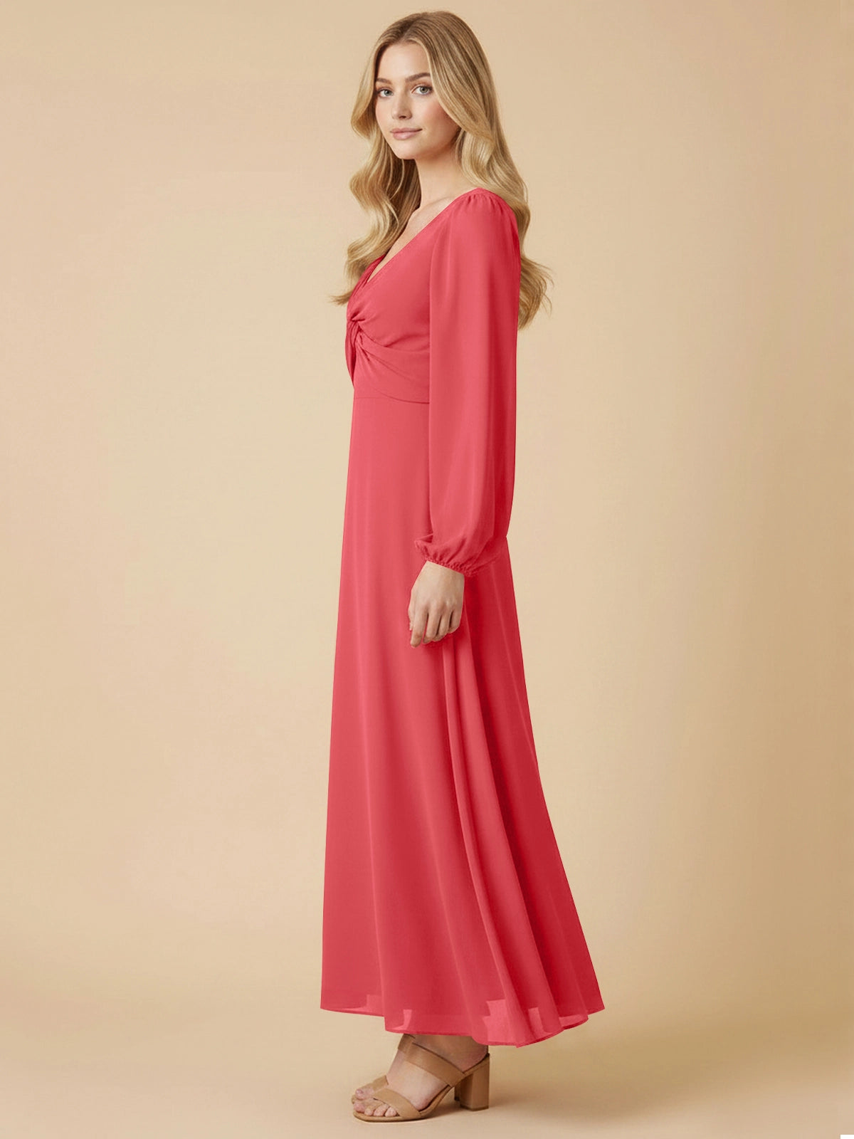 A-line Bridesmaid Dress with Long Sleeves 