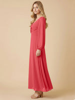 A-line Bridesmaid Dress with Long Sleeves 