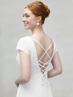 Flowy Ruffle Sheath Bridesmaid Dress 