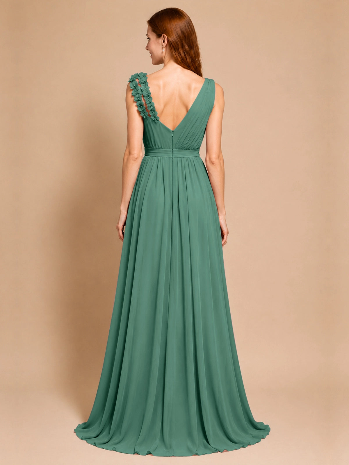 Chiffon Prom Dress with Appliques