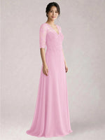 Lace Mother of the Bride Dress with Half Sleeves