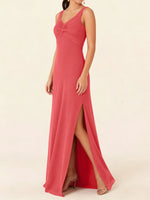 Chiffon Bridesmaid Dress with Slit 