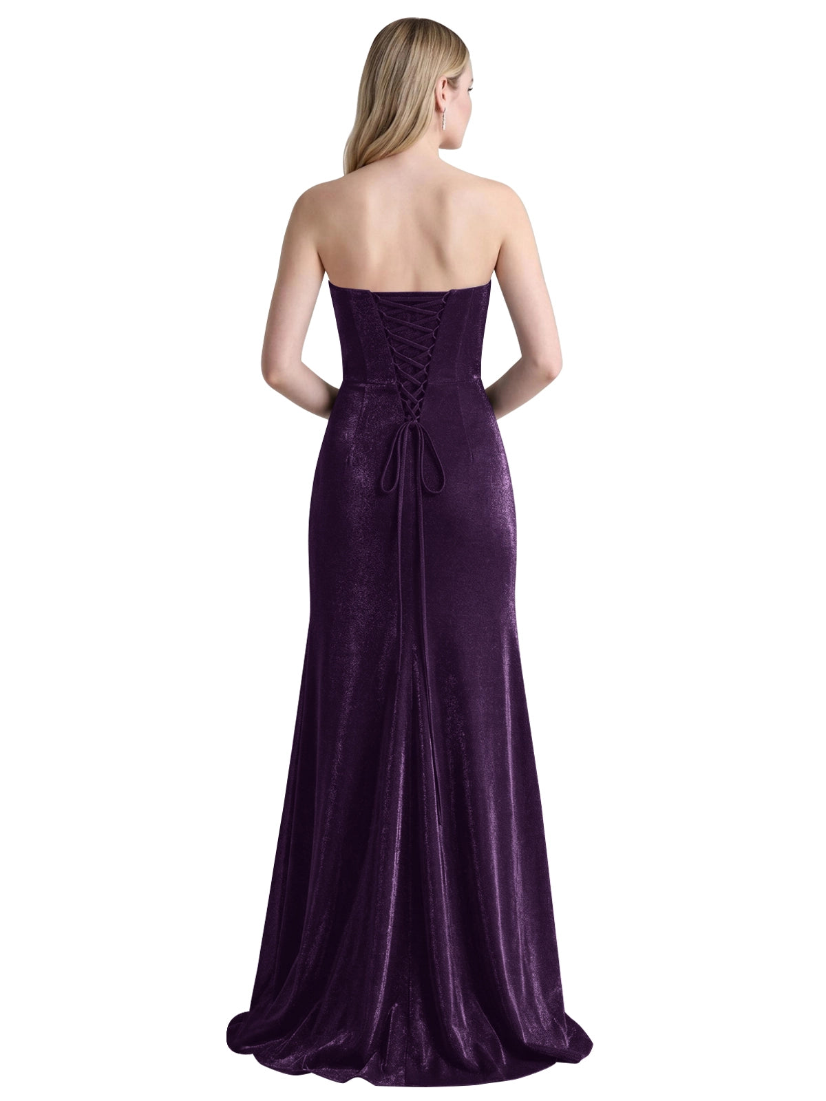 Velvet Prom Dress with Beaded Applique 