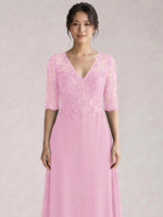 Lace Mother of the Bride Dress with Half Sleeves
