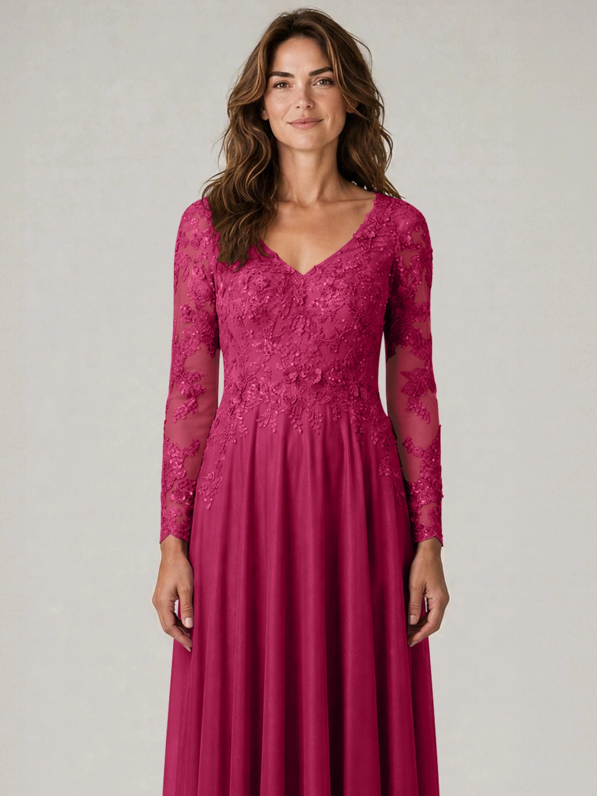 A-line Mother of the Bride Dress with Appliques