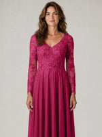 A-line Mother of the Bride Dress with Appliques